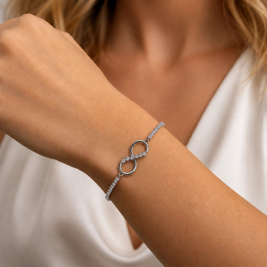 Silver Infinity Luxe Bracelet - 925 Silver Jewelery