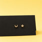 Silver Moon & Star Stud Earrings