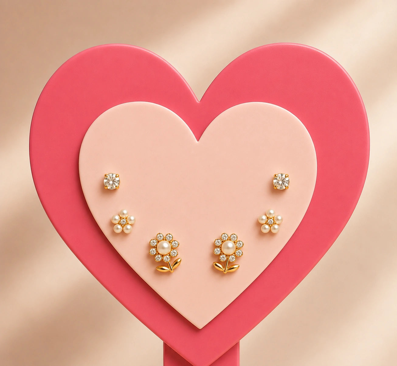 Silver Bloom Stud Trio Collection