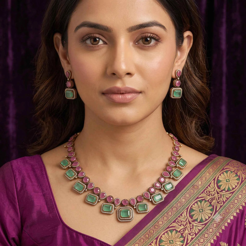 Classic Victorian Emerald Bridal Jewellery Set
