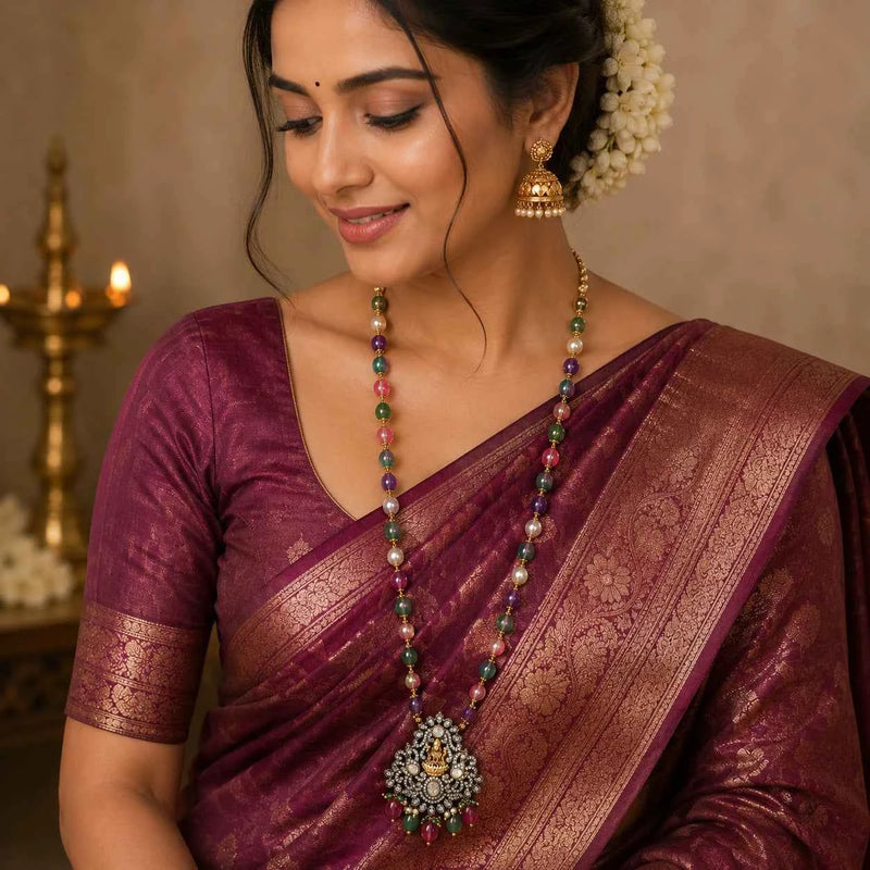 Traditional Victorian Lakshmi Pendant Necklace