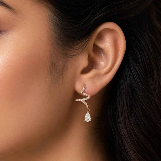Rose Gold Twist Drop Earrings