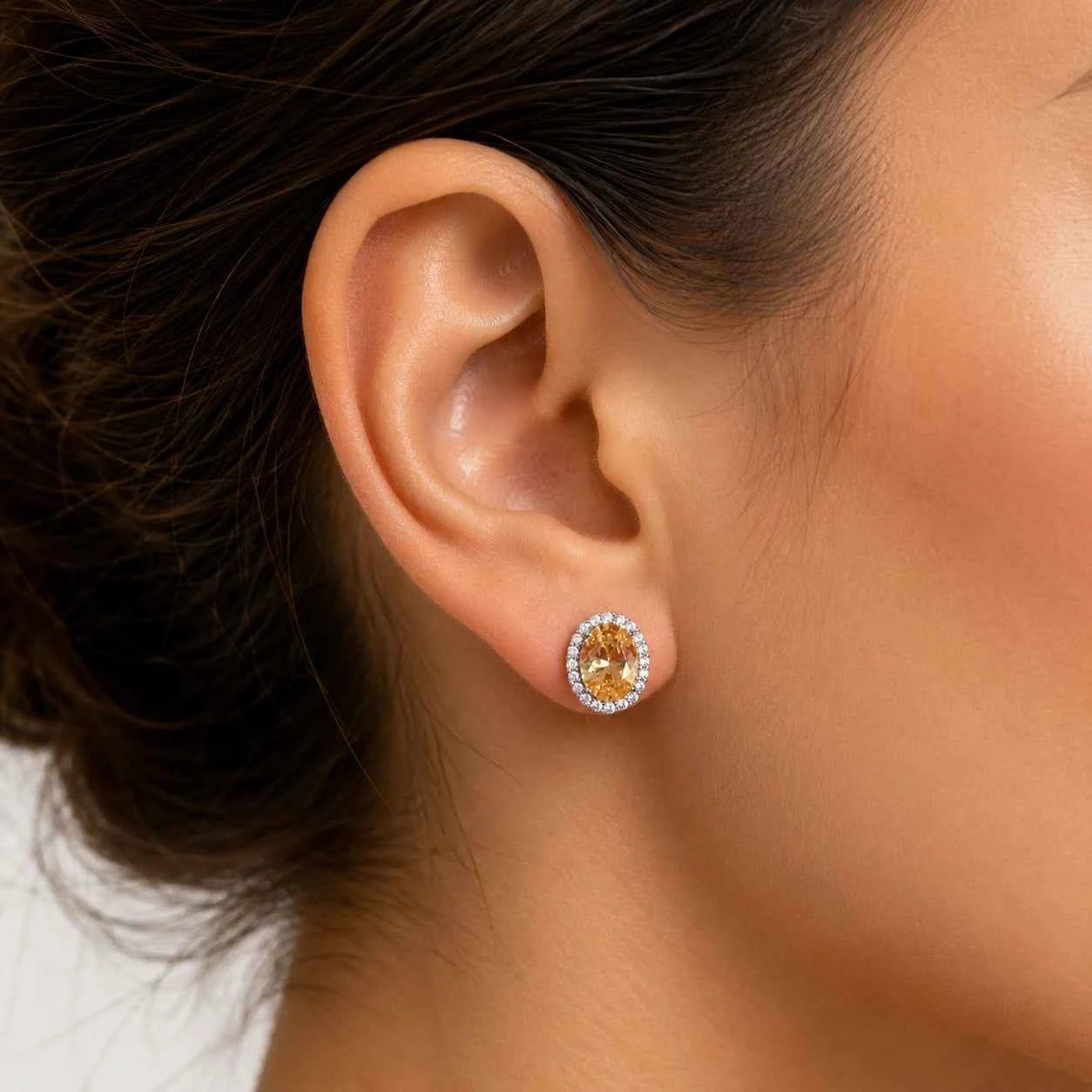 Golden Aura Halo Stud Earrings
