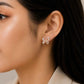 Golden Flutter Crystal Butterfly Stud Earrings