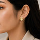 Golden Heart Loop Crystal Stud Earrings