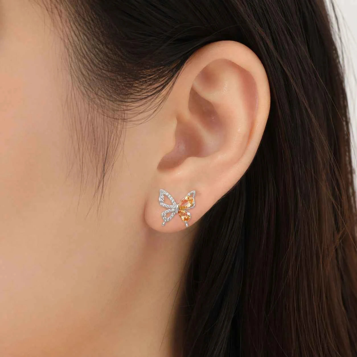 Golden Butterfly Stud Earrings