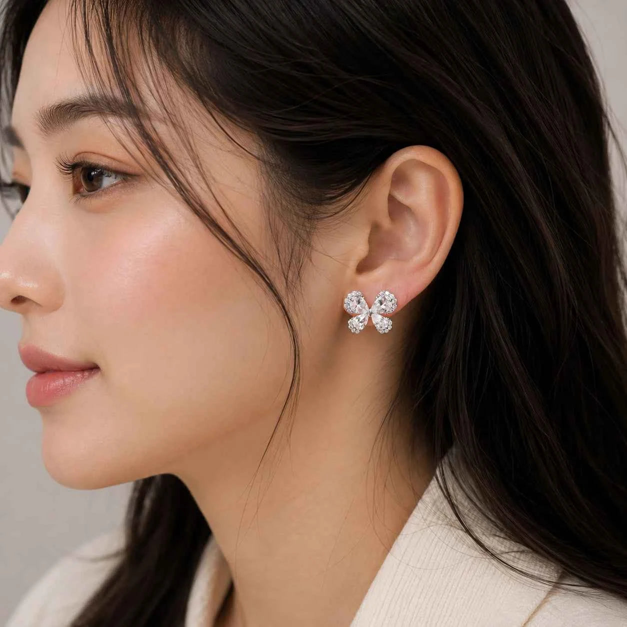 Celestial Flutter Halo Stud Earrings