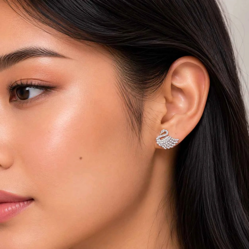 Swan Stud Earrings