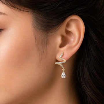 Gold Twist Crystal Drop