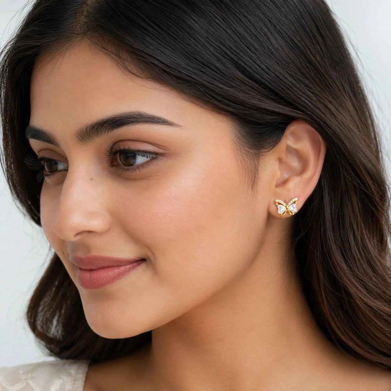 Golden Butterfly Studs
