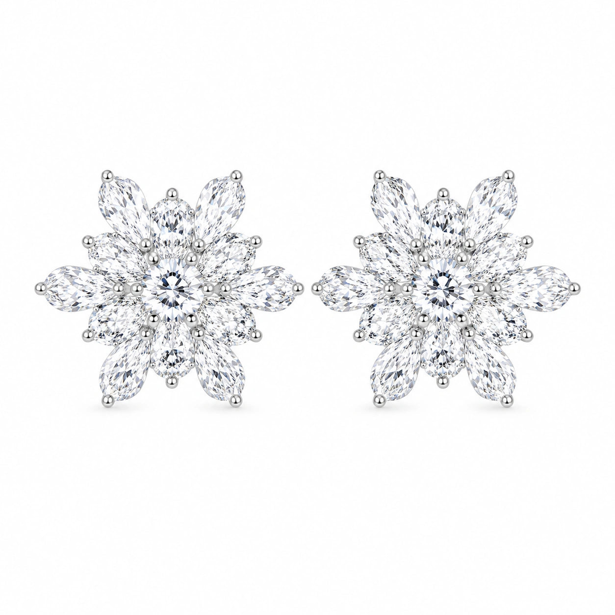 Snowflake Bloom Stud Earrings