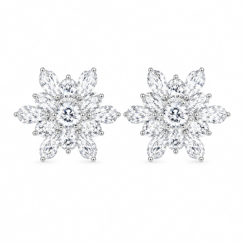 Snowflake Bloom Stud Earrings