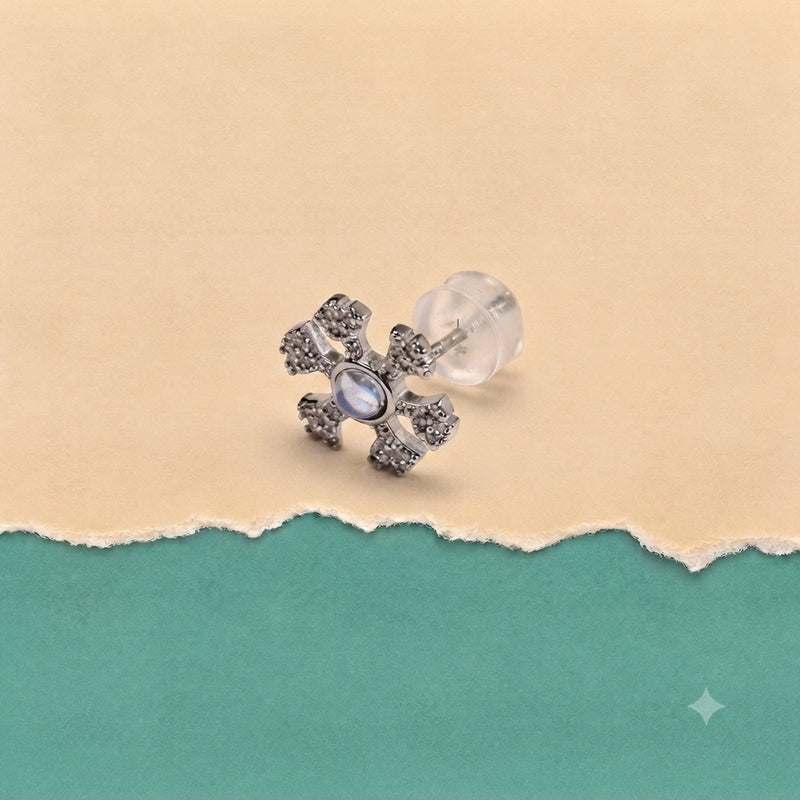 Snowflake Pearl Stud Earrings