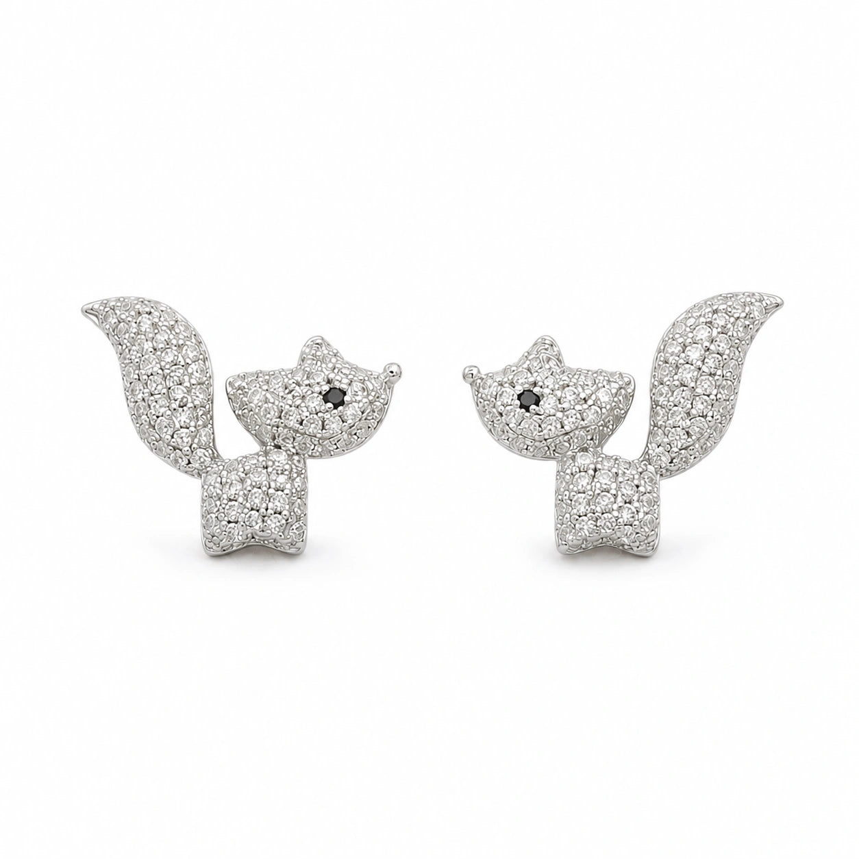 Sparkling Fox Stud Earrings
