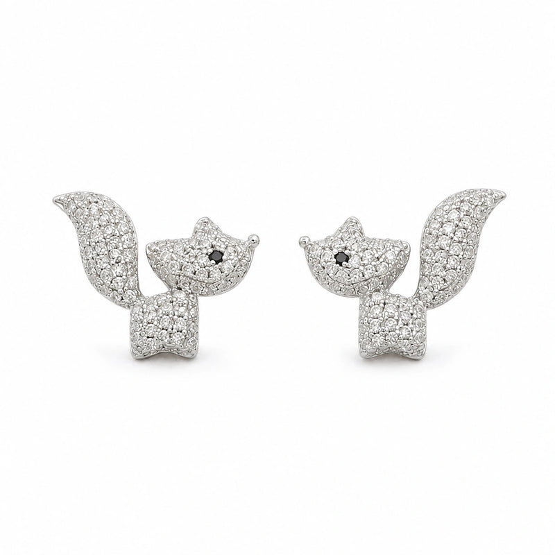Sparkling Fox Stud Earrings