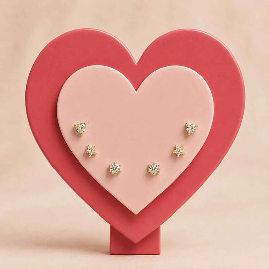 Butterfly stud earrings, gold-tone with clear crystal sparkle