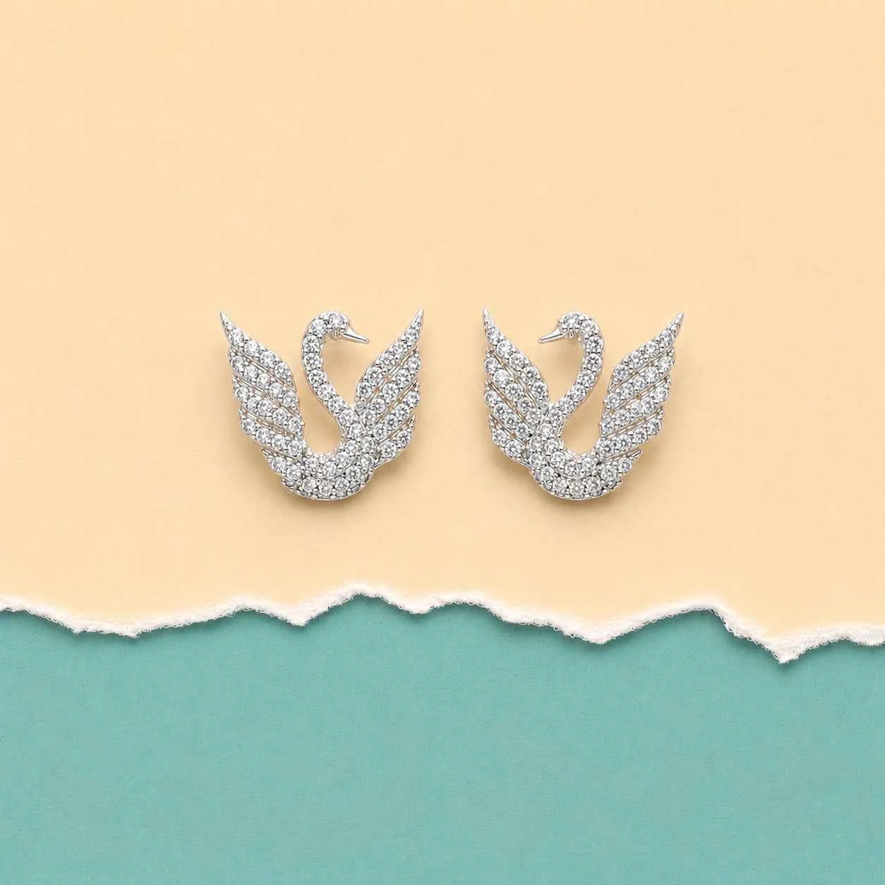 Swan Stud Earrings