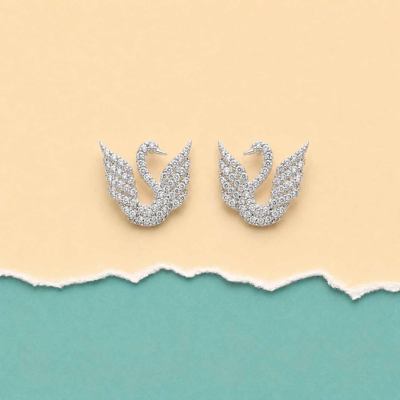 Swan Stud Earrings