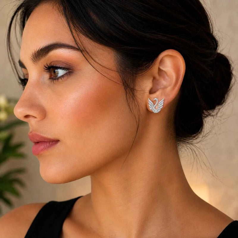 Swan Stud Earrings