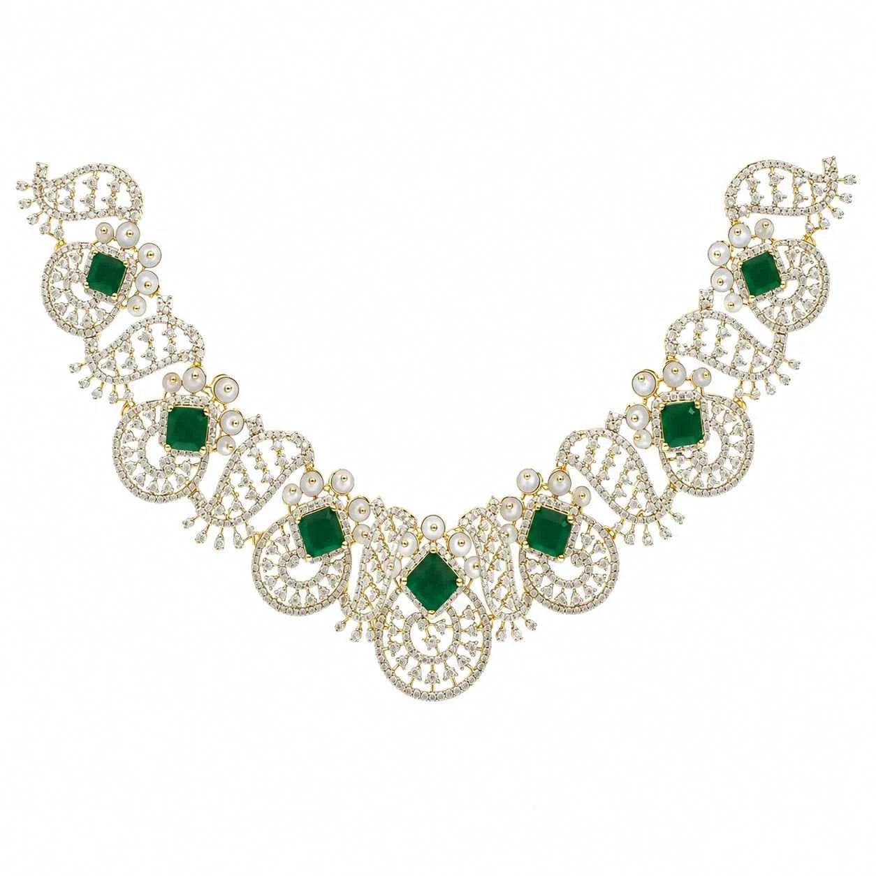Victorian Emerald Arabesque Necklace