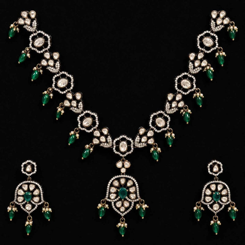 Victorian Emerald Bloom Necklace Set