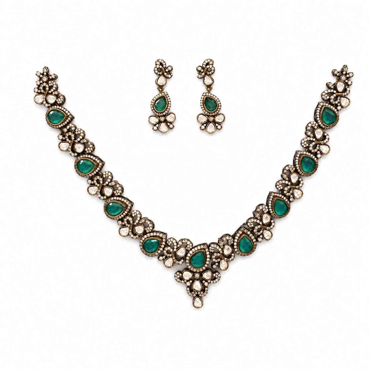 Victorian Emerald Necklace Set
