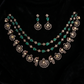 Victorian Emerald Peacock Necklace Set