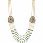 Victorian Emerald Pearl Cascade Necklace