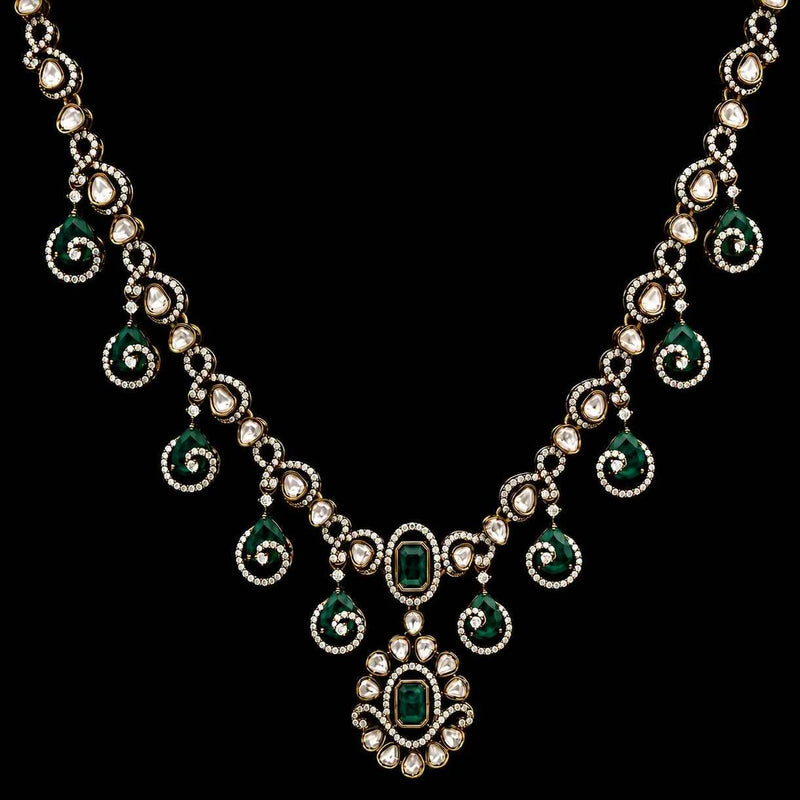 Victorian Serpentine Emerald Necklace Set