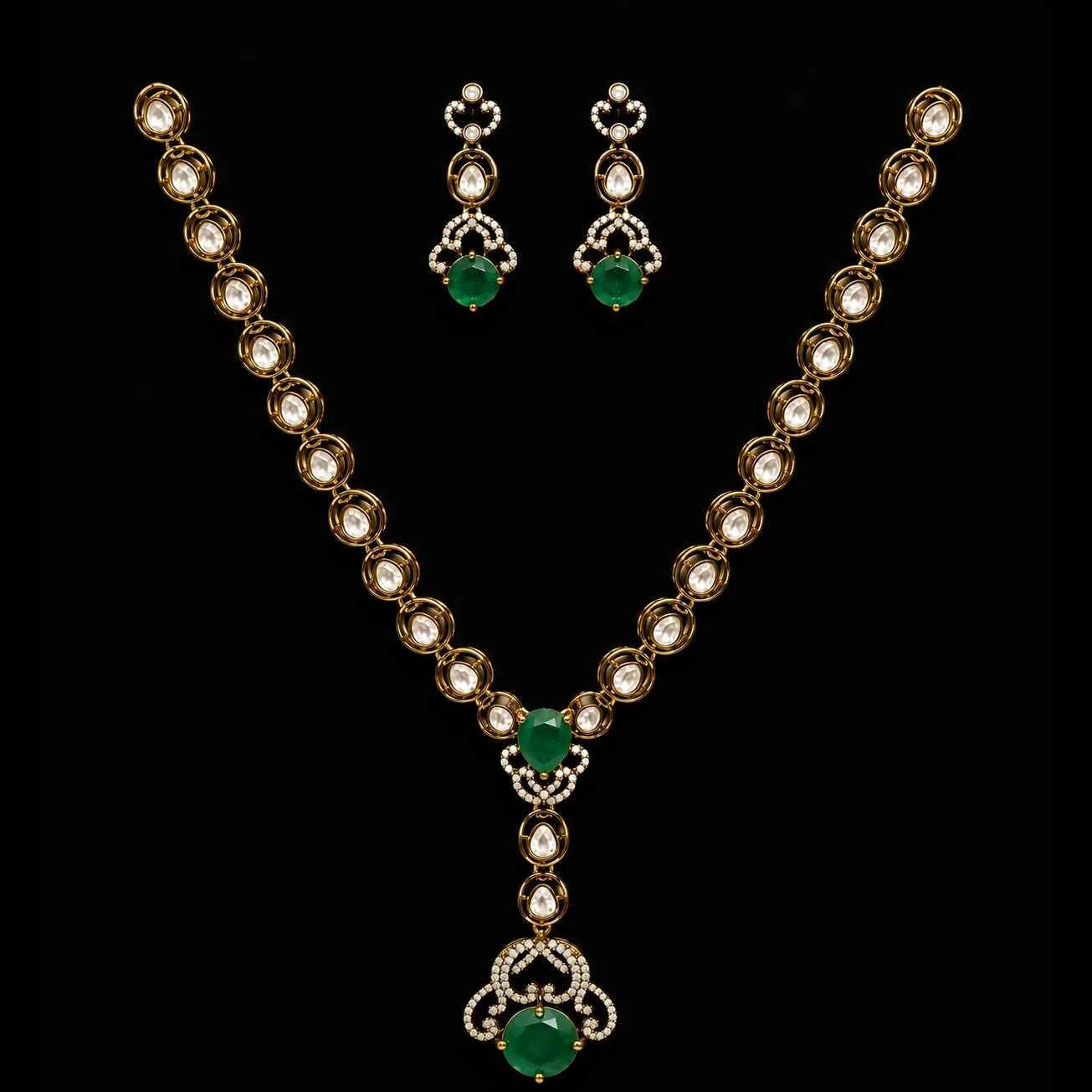 Victorian Emerald Necklace Set