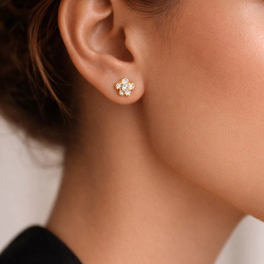 Petite Bloom Gold-Plated Silver Stud Earrings