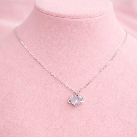 Celestial Heart Orbit Pendant in 925 Sterling Silver