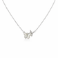 Asymmetrical Mother - of - Pearl & Sparkling Zirconia Dual Butterfly Necklace - Silvorn India