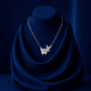 Asymmetrical Mother - of - Pearl & Sparkling Zirconia Dual Butterfly Necklace - Silvorn India