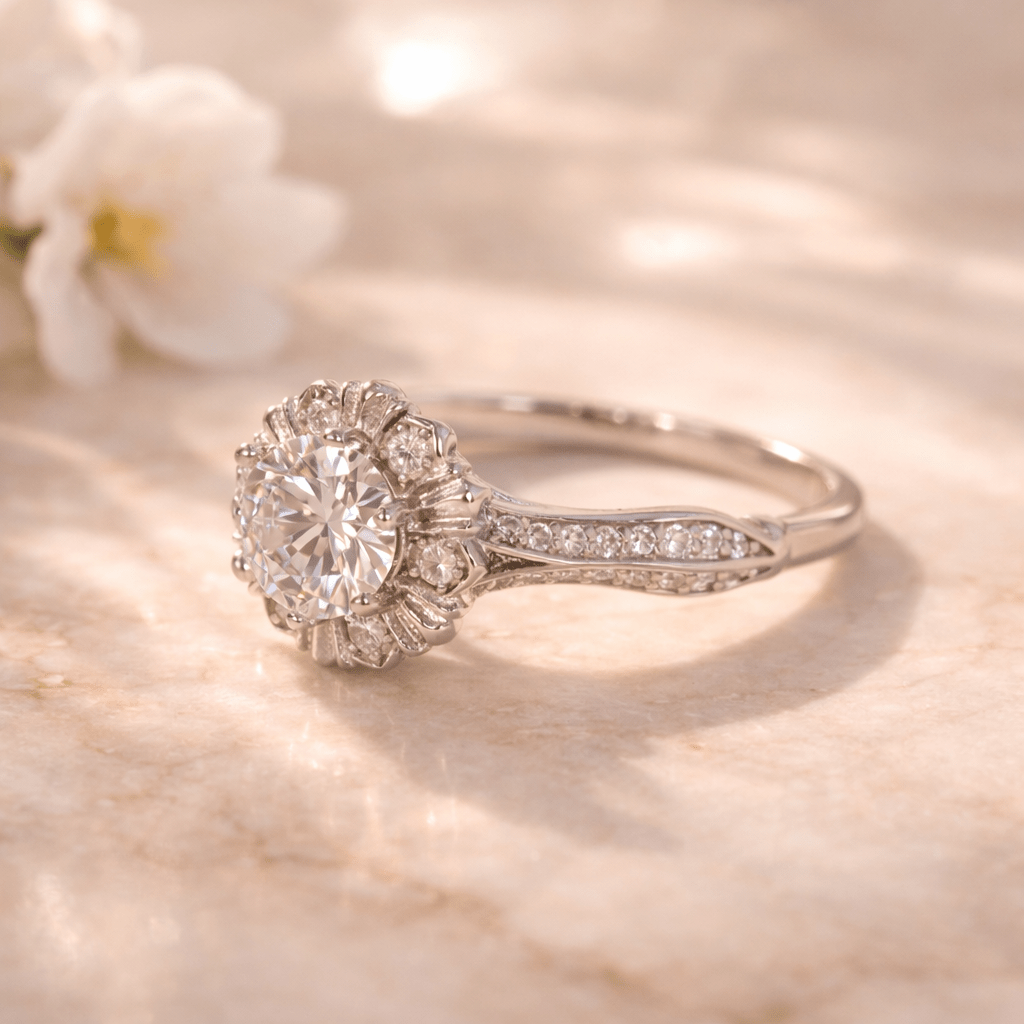 Aurora Bloom Halo Ring - Silvorn India