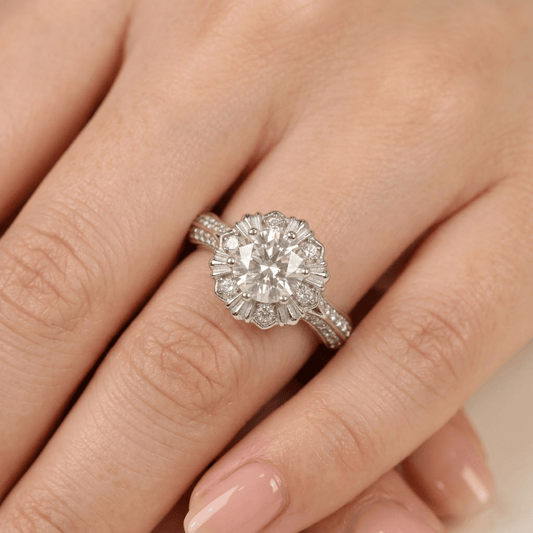 Aurora Bloom Halo Ring - Silvorn India