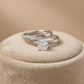 Aurora Grace Dual Ring – Layered Sparkle with Solitaire Accent - Silvorn India