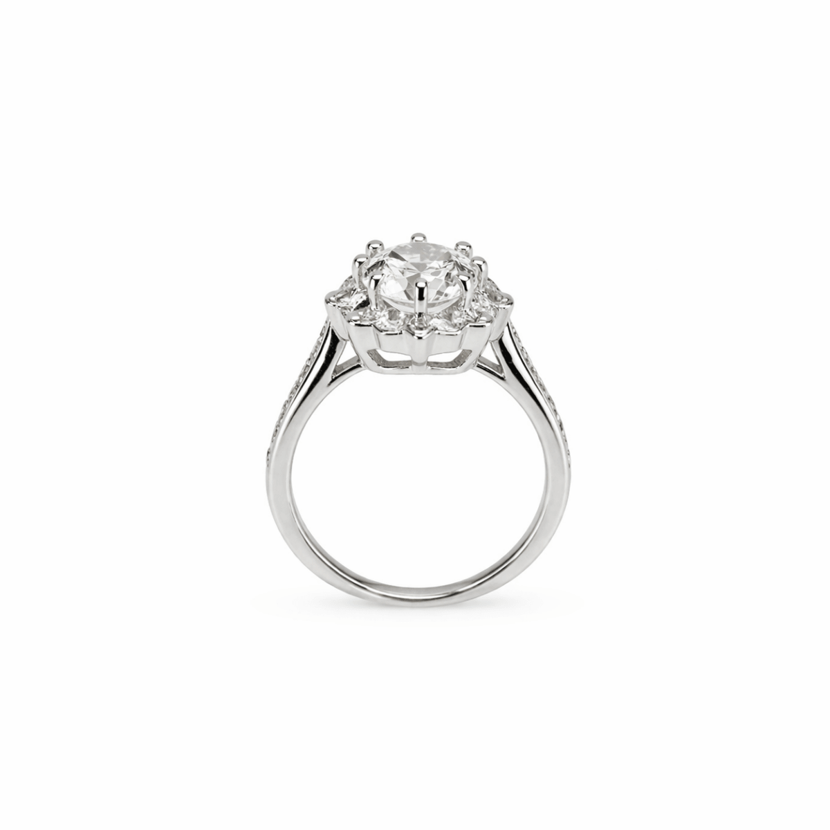 Blossom Halo Silver Radiance Ring - Silvorn India