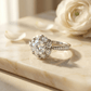Blossom Halo Silver Radiance Ring - Silvorn India