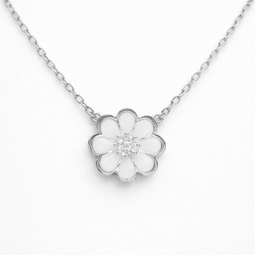 Blossom Pendant Necklace with Crystal Center - Silvorn India