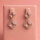 Blush Clover Crystal Drop Earrings