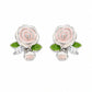 Blush Rose Floral Studs - Silvorn India