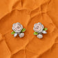 Blush Rose Floral Studs - Silvorn India