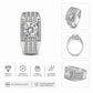 Bold Square Halo Silver Ring with Brilliant Center Stone - Silvorn India