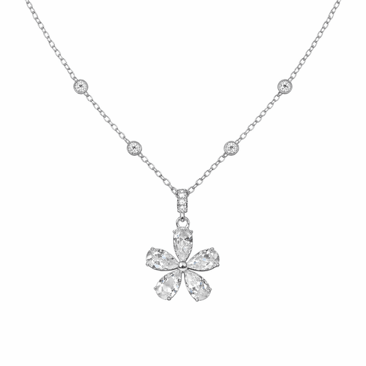 Brilliant Floral Blossom Pendant - 925 Silver Jewelery