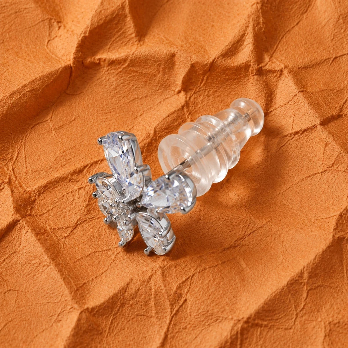 Butterfly Blossom Crystal Studs - Silvorn India