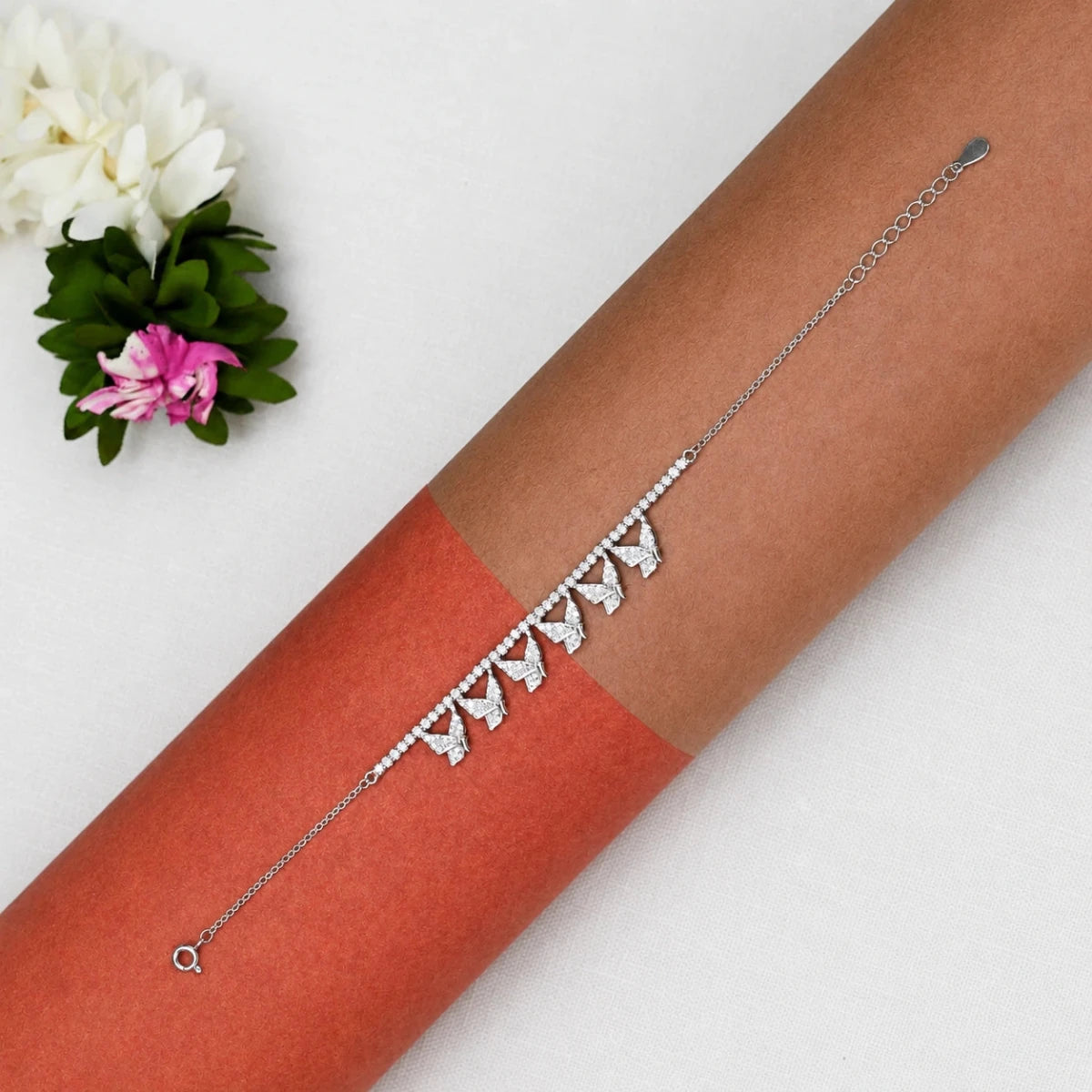 Butterfly Charm Tennis Bracelet for Women - Silvorn India