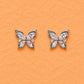 Butterfly Crystal Studs | 925 Sterling Silver - Silvorn India