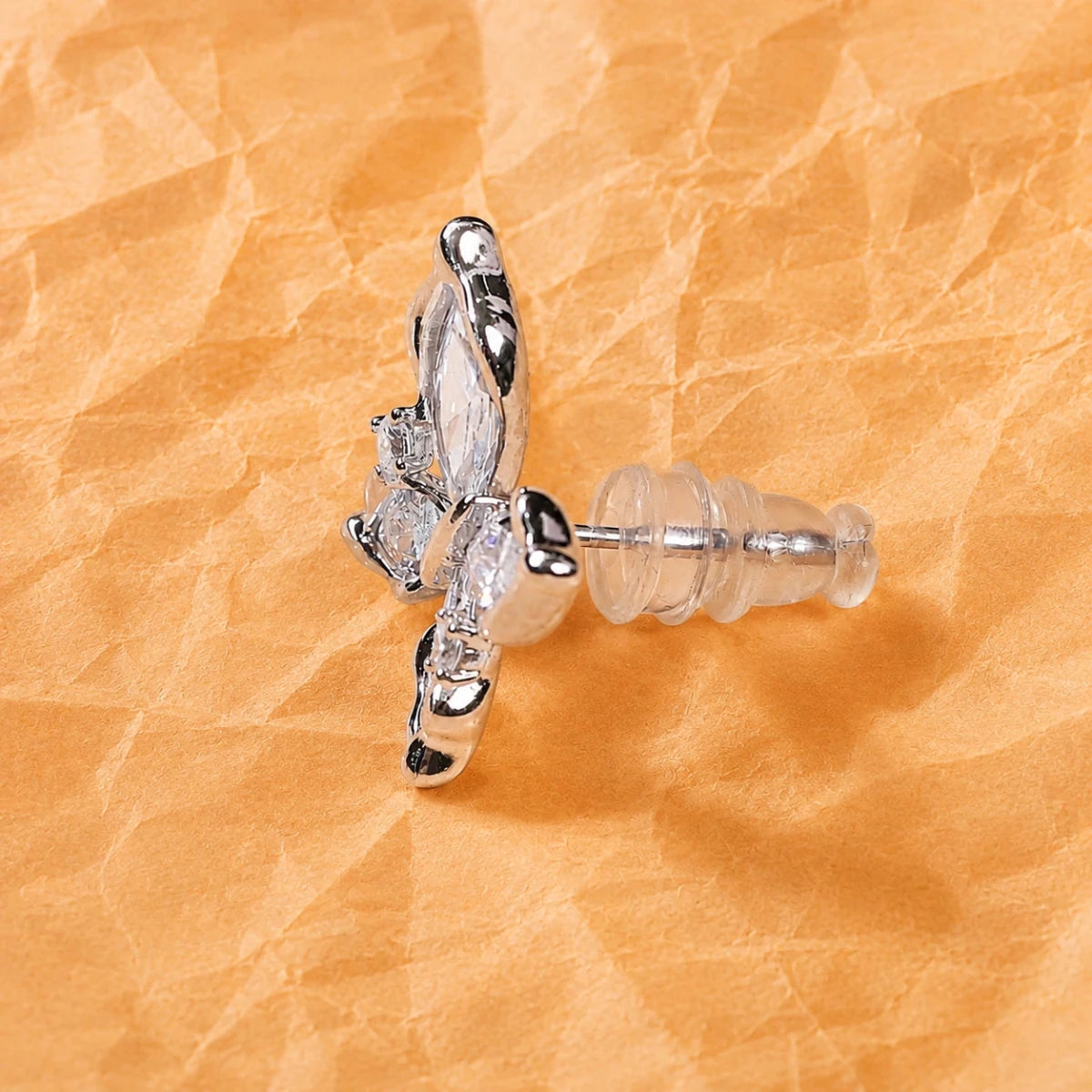 Butterfly Crystal Studs | 925 Sterling Silver - Silvorn India
