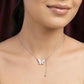 Butterfly Drop Charm Necklace - 925 Silver Jewelery